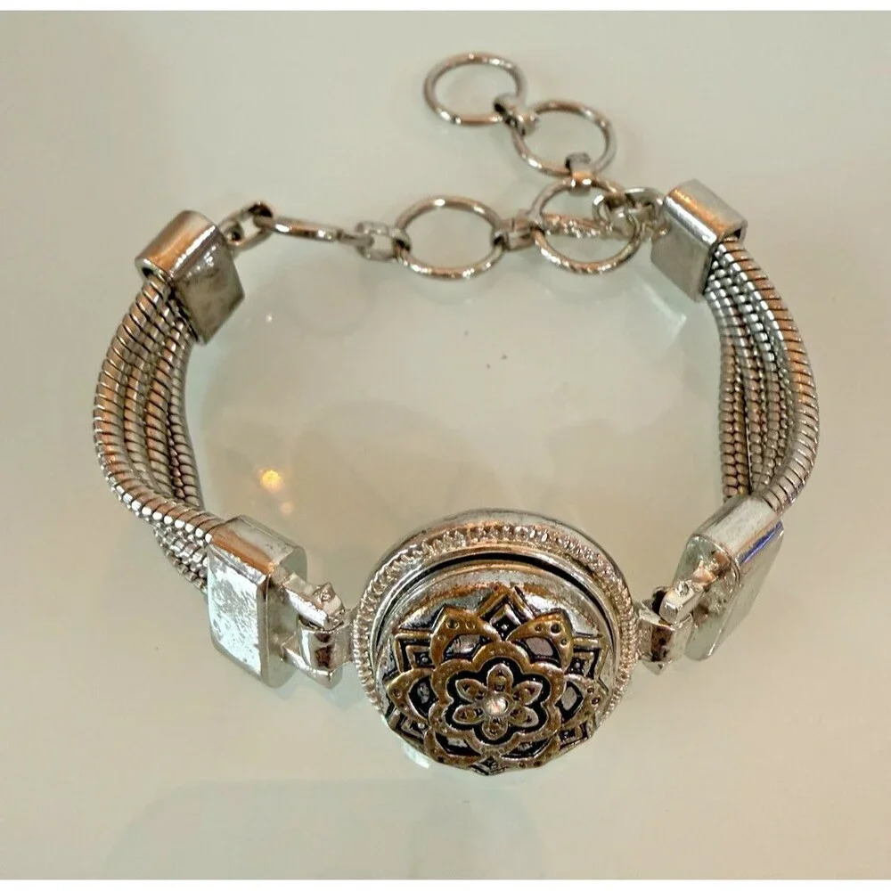 Ginger Snaps Silver Tone Multi Rope Chain Interchangeable Charm Bracelet Silver?